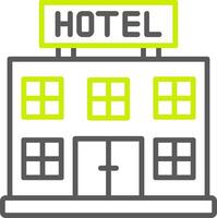 ícone de duas cores de linha de hotel vetor