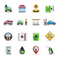 Conjunto de ícones de posto de gasolina
