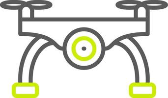 ícone de duas cores de linha de drone de câmera vetor
