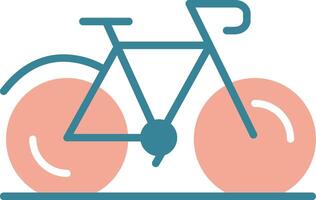 glifo de bicicleta ícone de duas cores vetor