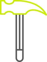 ícone de duas cores de linha de martelo vetor