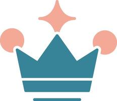 ícone de duas cores com glifo de coroa vetor
