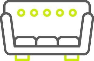 ícone de linha de sofá de duas cores vetor