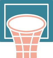 ícone de duas cores de glifo de cesta de basquete vetor