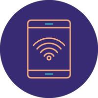 Wi-fi sinal linha dois cor círculo ícone vetor