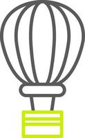 ícone de duas cores de linha de balão de ar quente vetor