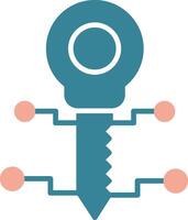 ícone de duas cores de glifo de chave vetor