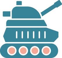 ícone de duas cores de glifo de tanque vetor