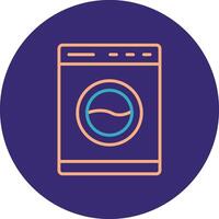 lavando máquina linha dois cor círculo ícone vetor
