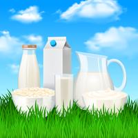 Ilustração de produtos de leite vetor