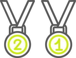 medalhas linha dois cor ícone vetor