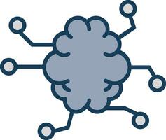 artificial inteligência linha preenchidas cinzento ícone vetor
