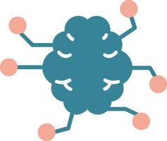 glifo de inteligência artificial ícone de duas cores vetor