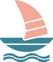 ícone de duas cores de glifo de windsurf vetor