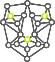 linha de inteligência artificial ícone de duas cores vetor
