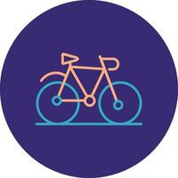bicicleta linha dois cor círculo ícone vetor