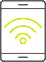 ícone de duas cores de linha wi-fi vetor