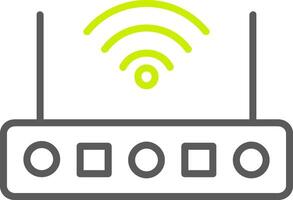 ícone de duas cores de linha de roteador wifi vetor