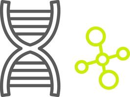 ícone de duas cores de linha de DNA vetor