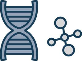 dna linha preenchidas cinzento ícone vetor