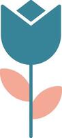 ícone de duas cores de glifo de flor vetor