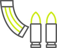 ícone de duas cores de linha de munição vetor