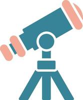 ícone de duas cores de glifo de telescópio vetor