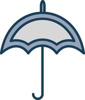 guarda-chuva linha preenchidas cinzento ícone vetor