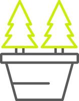 Natal árvores linha dois cor ícone vetor