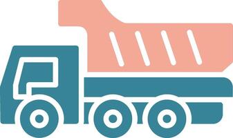 ícone de duas cores de glifo de caminhão vetor