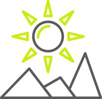ícone de duas cores da linha do sol vetor