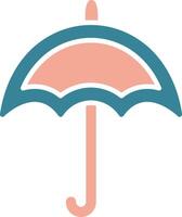 ícone de duas cores de glifo de guarda-chuva vetor