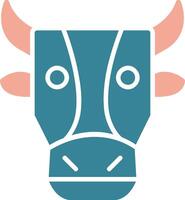 ícone de duas cores de glifo de vaca vetor