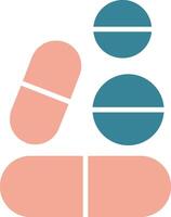 ícone de duas cores de glifo de pílulas vetor