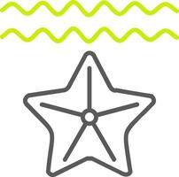 ícone de duas cores de linha de estrela do mar vetor