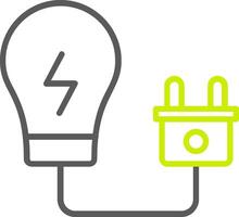 ícone de duas cores de linha de eletricidade vetor