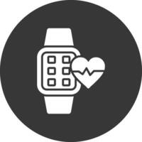 ícone invertido de glifo de frequência cardíaca vetor