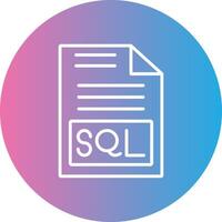 sql linha gradiente círculo ícone vetor