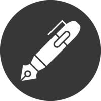 ícone invertido de glifo de caneta vetor