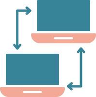 ícone de duas cores de glifo de rede de computador vetor