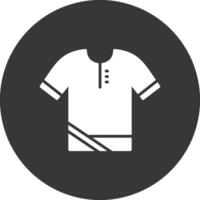 ícone invertido de glifo de camisa polo vetor