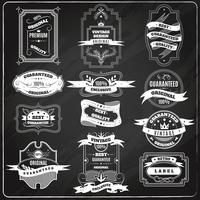 Conjunto de emblemas retrô quadro negro de giz