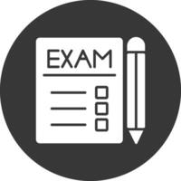 exames glifo invertido ícone vetor