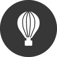 ícone invertido de glifo de balão de ar quente vetor