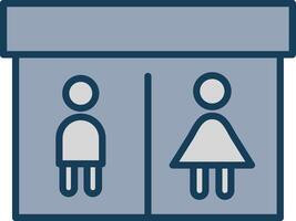 público banheiro linha preenchidas cinzento ícone vetor