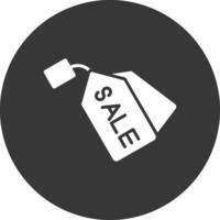 ícone invertido de glifo de venda vetor
