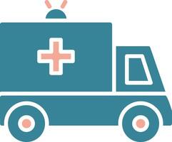 glifo de ambulância ícone de duas cores vetor