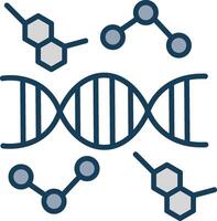 dna linha preenchidas cinzento ícone vetor