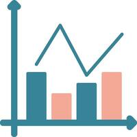 ícone de duas cores de glifo de gráfico de barras vetor