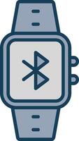Bluetooth linha preenchidas cinzento ícone vetor